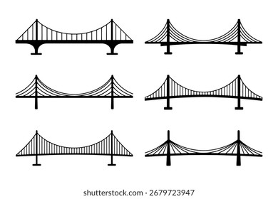 architectural suspension cable bridge silhouette