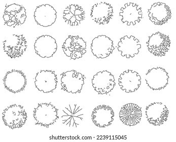 Ilustración vectorial del árbol de vista superior de arquitectura