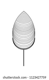 Architectural tree illustration for landscape design layouts