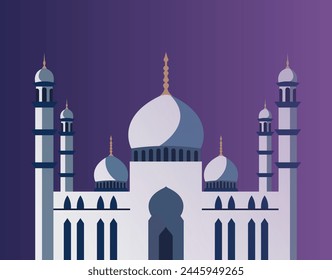 An architectural vector design of exterior of Islamic Mosque