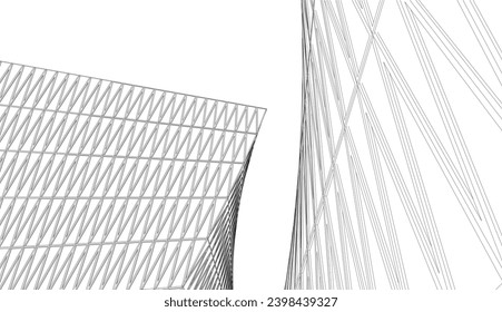 Dibujo de vector arquitectónico. Fondo futurista
