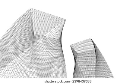 Architectural vector drawing. Futuristic background