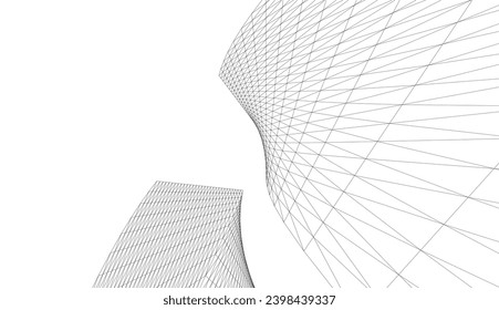 Architectural vector drawing. Futuristic background