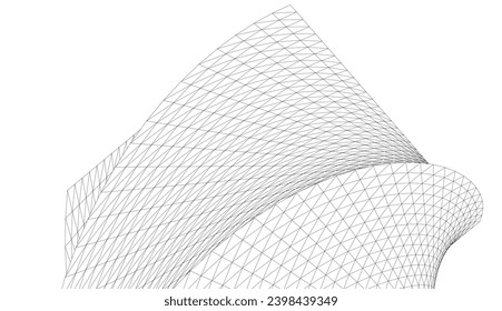Architectural vector drawing. Futuristic background