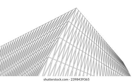 Dibujo de vector arquitectónico. Fondo futurista