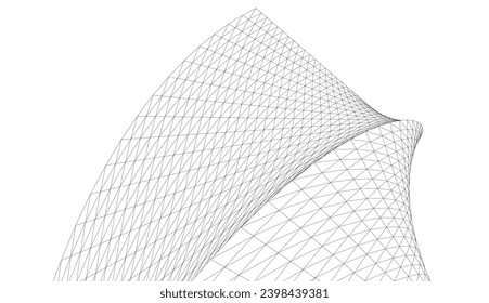 Dibujo de vector arquitectónico. Fondo futurista