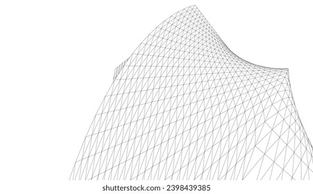 Dibujo de vector arquitectónico. Fondo futurista