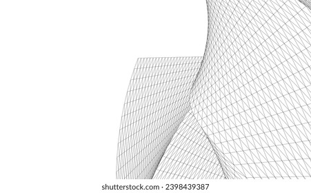 Architectural vector drawing. Futuristic background