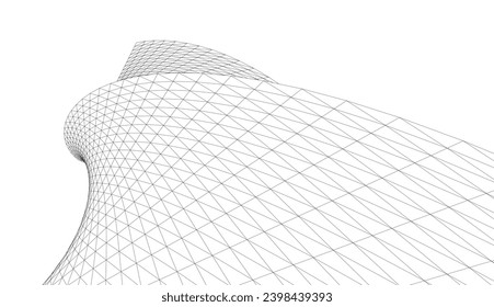 Dibujo de vector arquitectónico. Fondo futurista