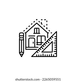 architectural vector icon. real estate icon outline style. perfect use for logo, presentation, website, and more. simple modern icon design line style