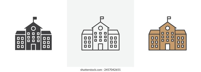 Architektonische Vektorsymbole für Bildungseinrichtungen