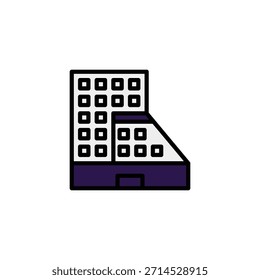 Architectural vector illustration of a contemporary building, ideal for representing concepts related to urban development, corporate headquarters, or modern housing. This stylized graphic showcases