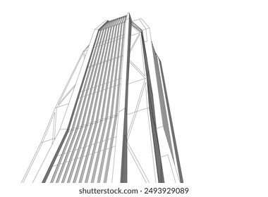 Architectural wallpaper digital backgroud 3d rendering