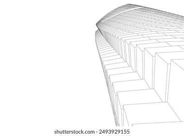Architektur-Bildschirmhintergrund-Digitalhintergrund-3D-Rendering