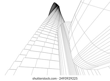 Architektur-Bildschirmhintergrund-Digitalhintergrund-3D-Rendering