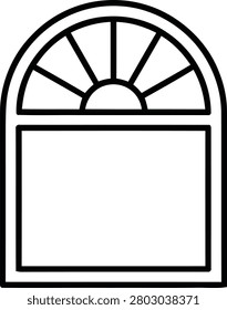 Architectural window with semicircular fanlight design