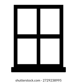 Architectural Window Styles Silhouette Vector Icon for Building Facade Design