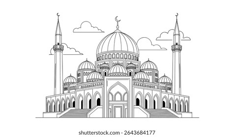 Architectural Wonder A Glimpse into an Impressive Building with Majestic Towers and Domes