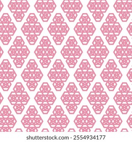 An architectural-inspired pattern featuring intricate pink shapes. The delicate design creates a sense of sophistication and refinement.