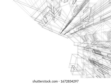  architecture 3d building, vector illustration
