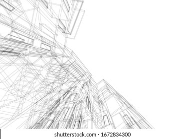  3D-Gebäude, Vektorillustration, Illustration