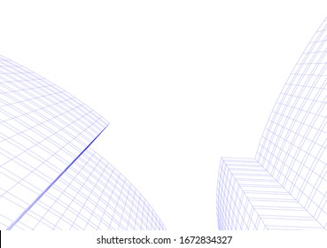  architecture 3d building, vector illustration