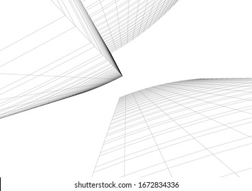  architecture 3d building, vector illustration