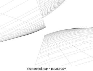  architecture 3d building, vector illustration