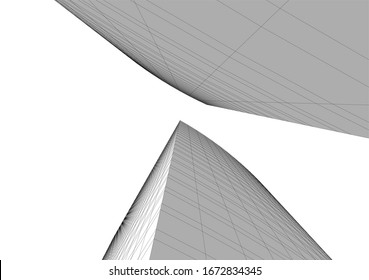  architecture 3d building, vector illustration