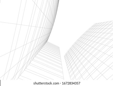  3D-Gebäude, Vektorillustration, Illustration
