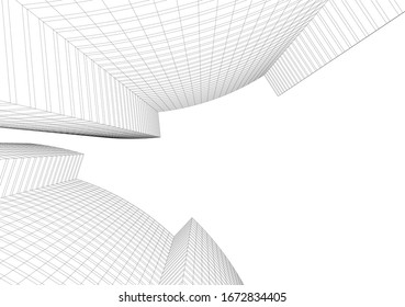  arquitectura 3d, ilustración vectorial