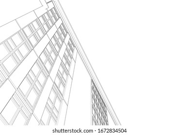  arquitectura 3d, ilustración vectorial