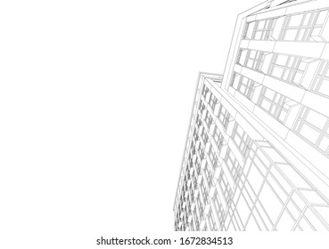  arquitectura 3d, ilustración vectorial