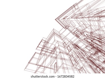  arquitectura 3d, ilustración vectorial