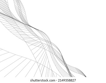 Arquitectura 3d ilustración vectorial de construcción