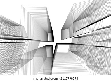 Architektur-3D-ZeichnungsVektorgrafik