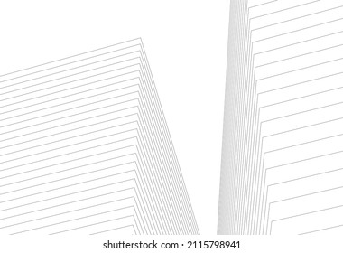 architecture 3d drawing vector illustration