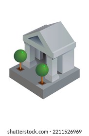Architecture 3d icon.Image sign for presentations or infographics.