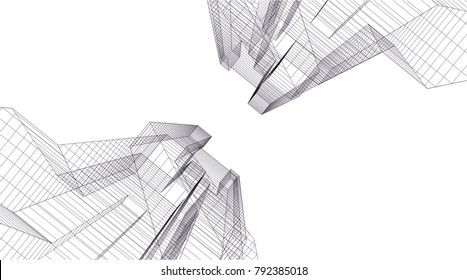 architecture 3d illustration