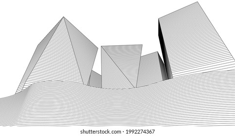 ​ ​ abstrakte Architektur, 3D-Hintergrund