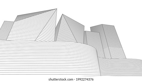 ​​abstract architecture 3d illustration background