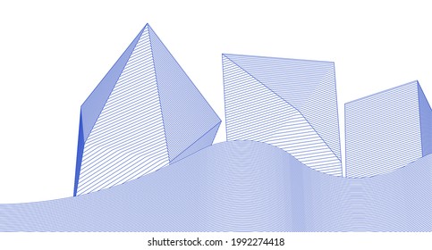 ​​abstract architecture 3d illustration background