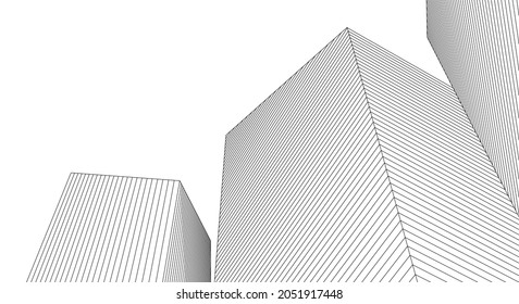 ​ ​ abstrakte Architektur, 3D-Hintergrund
