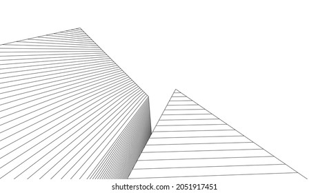​​abstract architecture 3d illustration background