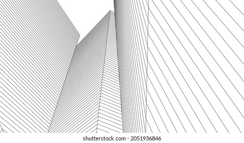 ​​abstract architecture 3d illustration background