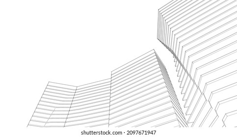 ​​abstract architecture 3d illustration background