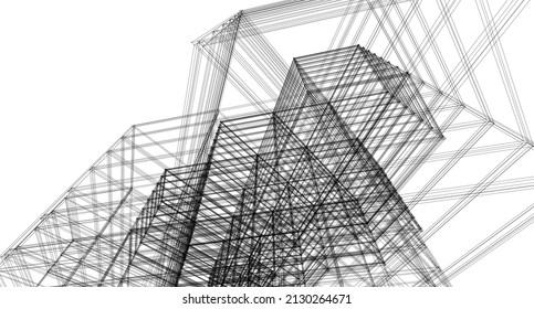 ​​abstract architecture 3d illustration background