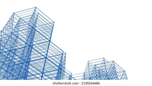 ​ ​ abstrakte Architektur, 3D-Hintergrund