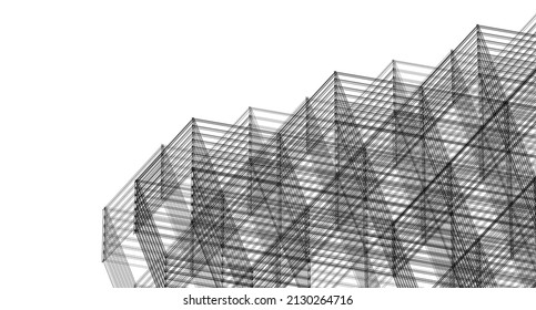 ​​abstract architecture 3d illustration background