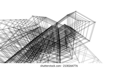 ​​abstract architecture 3d illustration background